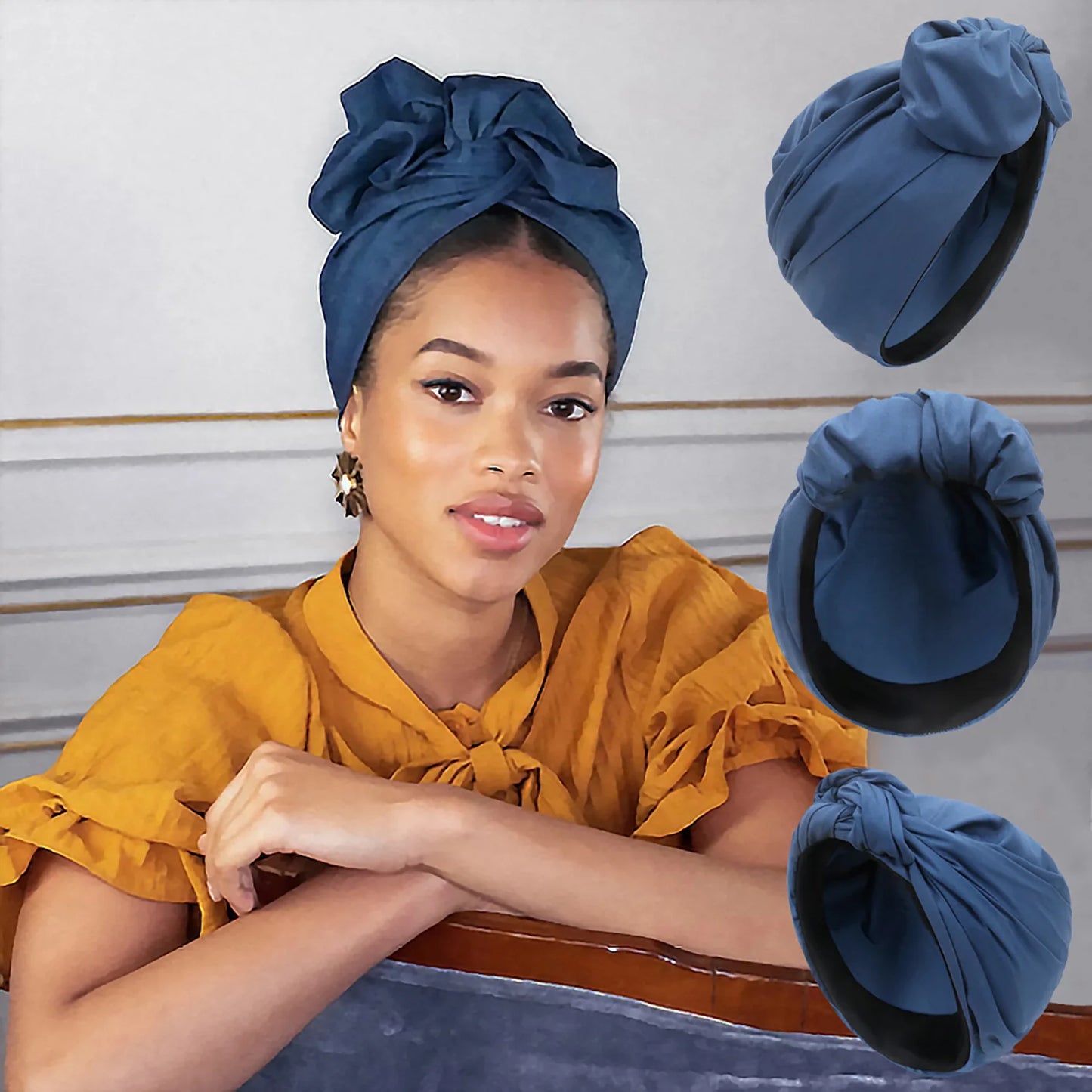French Vintage Turban Hat Fashion Female Bandana Headband Women's Hair